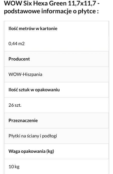 WOW SIX HEXA GREEN 14X16 Płytki heksagonalne hex zielone