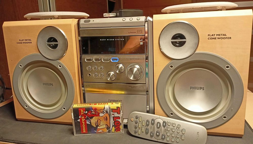 wieża 2x50W Philips MCM7+pilot Bluetooth MP3 kaseta