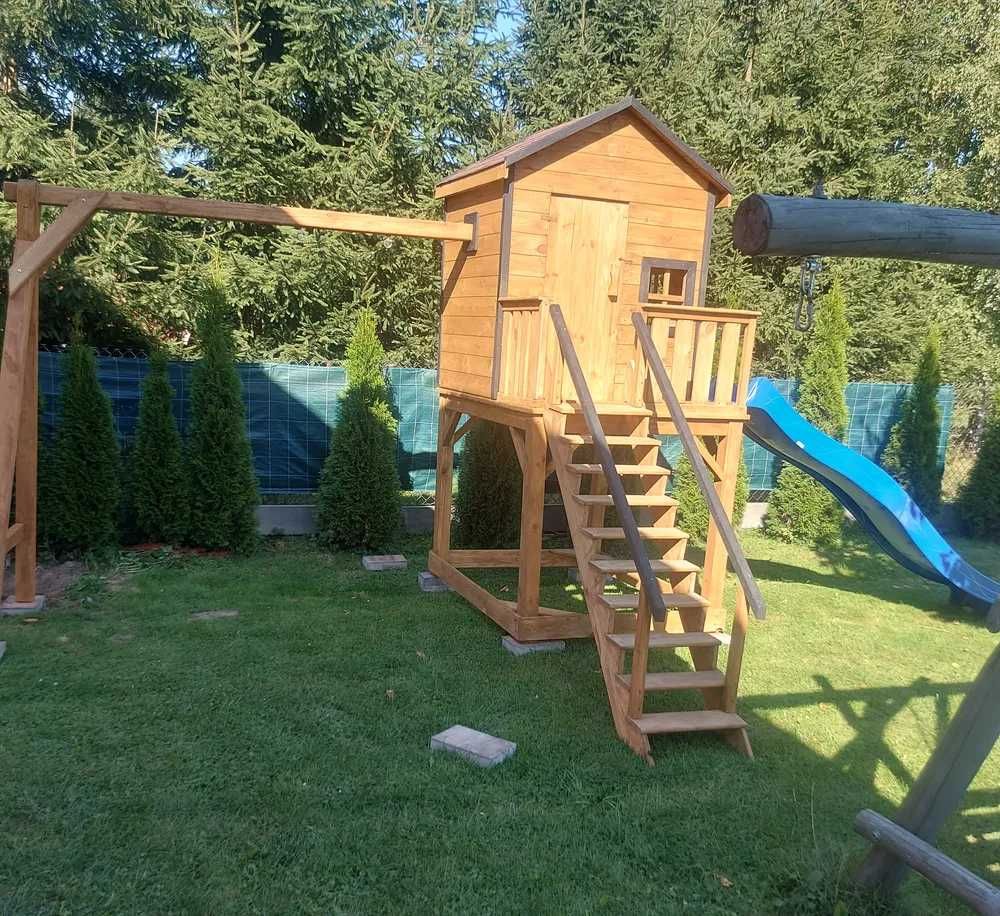 Plac zabaw - Domek dla dzieci z huśtawką  - MALOWANIE W CENIE!