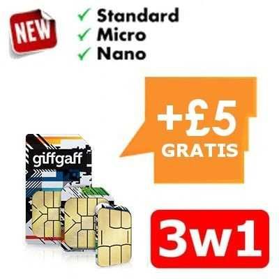 Angielska Karta anonimowa giffgaff z numerem sms przychodzący za darmo