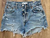 ZARA CHIC denim szorty XS – jeansowe, wysoki stan, 100% bawełna