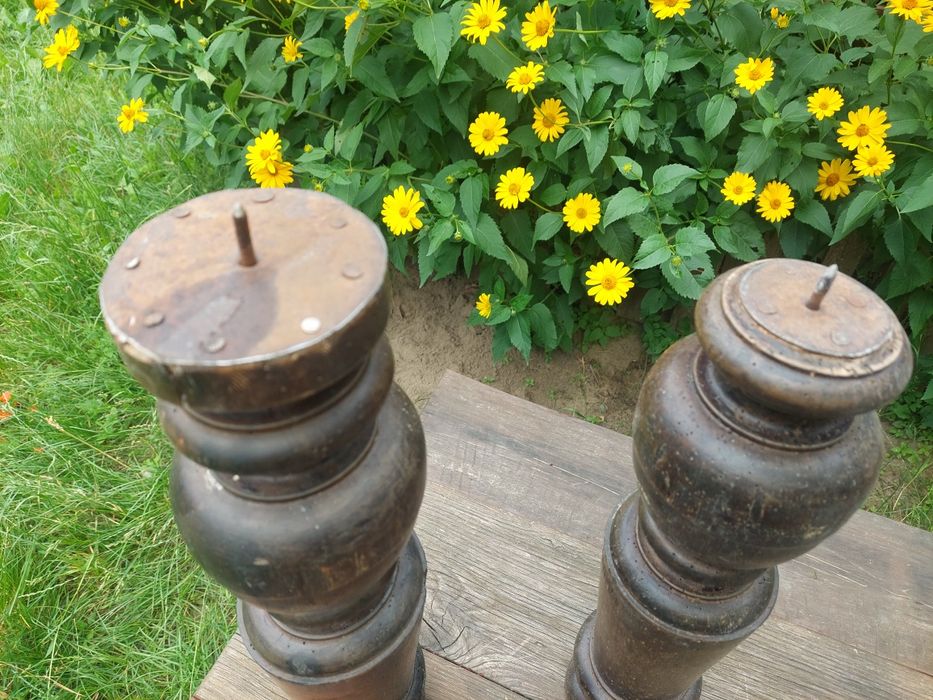 Świecznik, drewniany, vintage