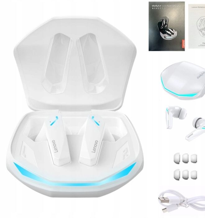 Białe lub czarne nowe słuchawki Bluetooth Lenovo GM2 Pro