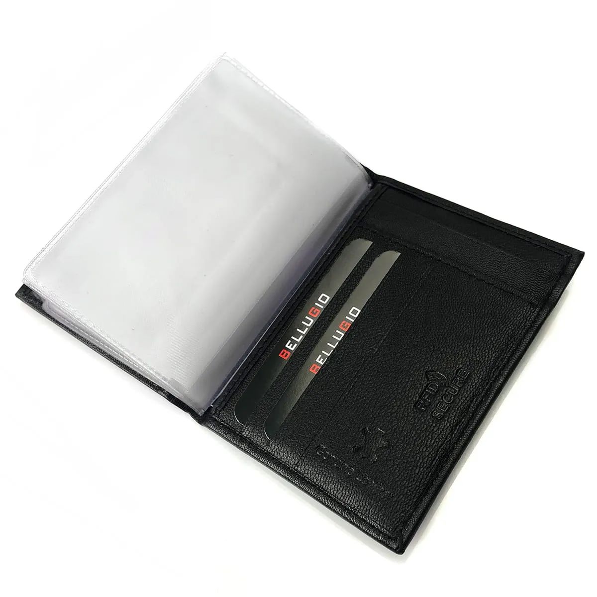 skórzane etui z systemem czarny rfid