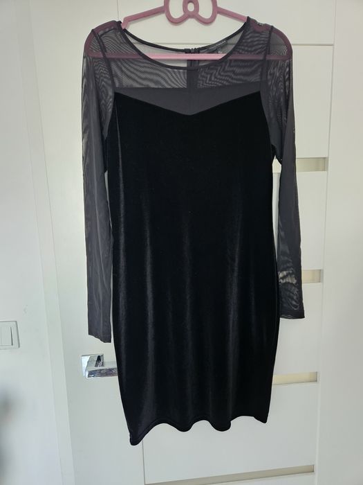 Sukienka Kappahl L 40 Welur Welurowa Mała Czarna