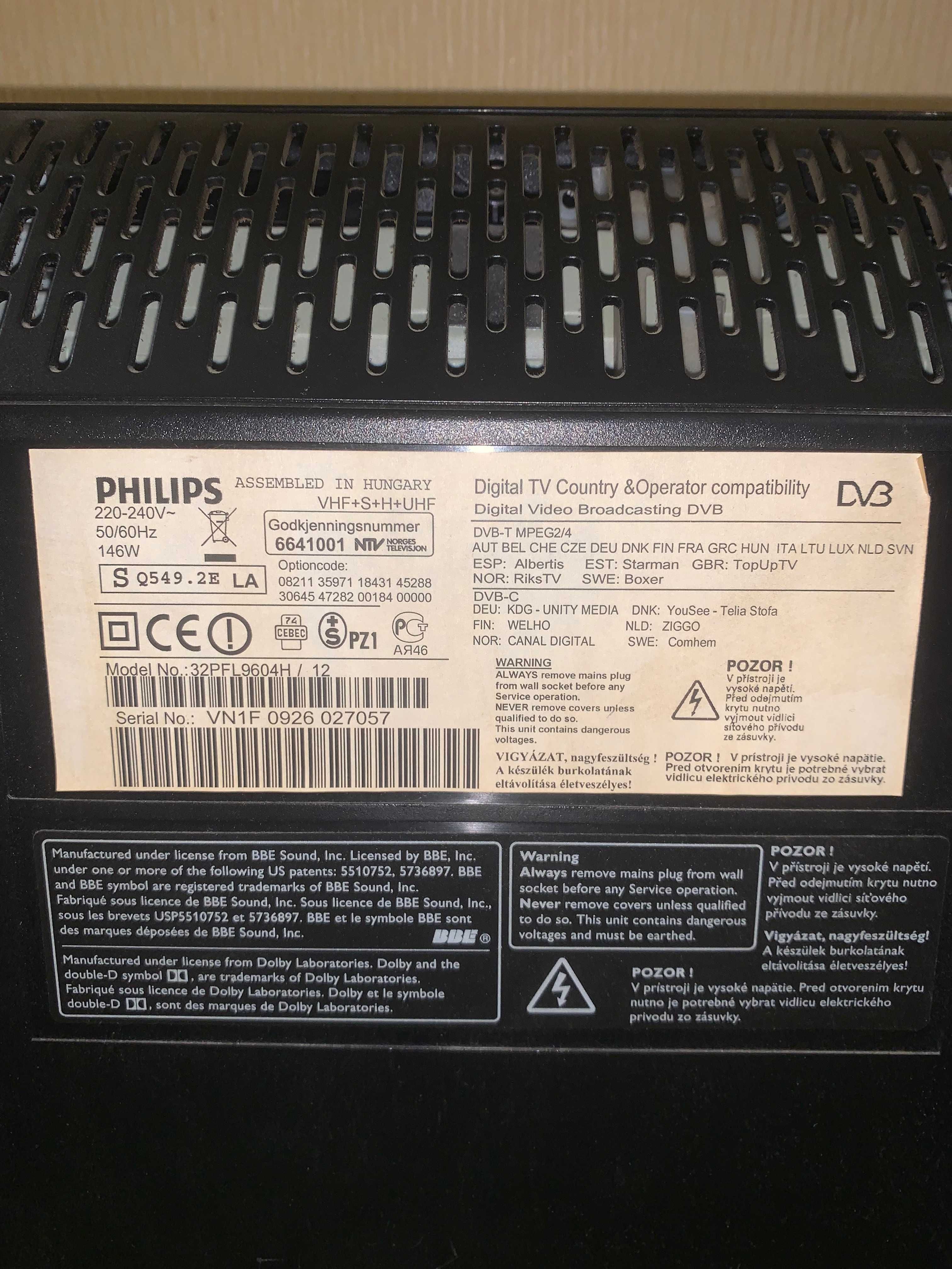 телевизор philips 32pfl9604h/12