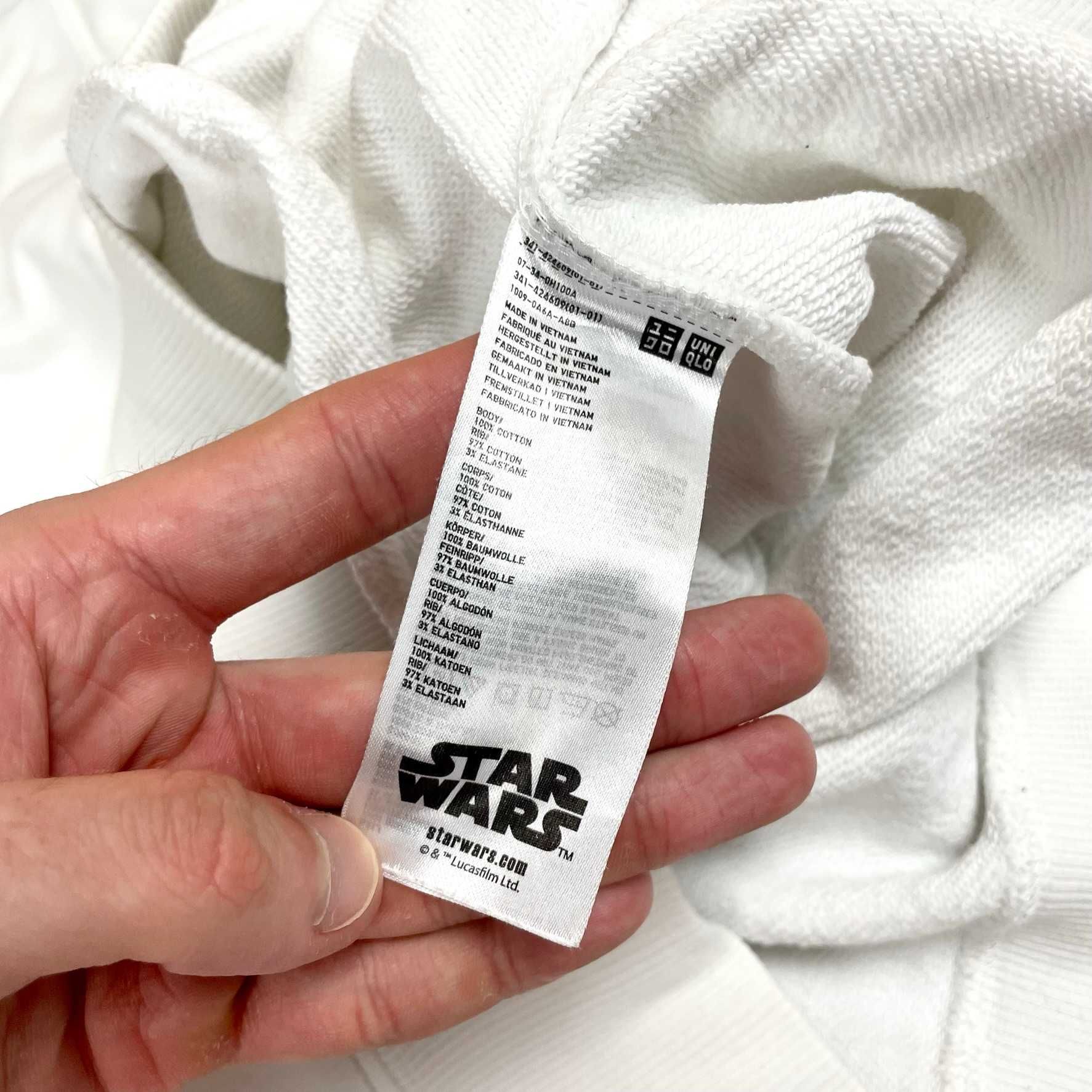 Uniqlo x Star Wars Trooper hoodie biała bluza z dużym nadrukiem