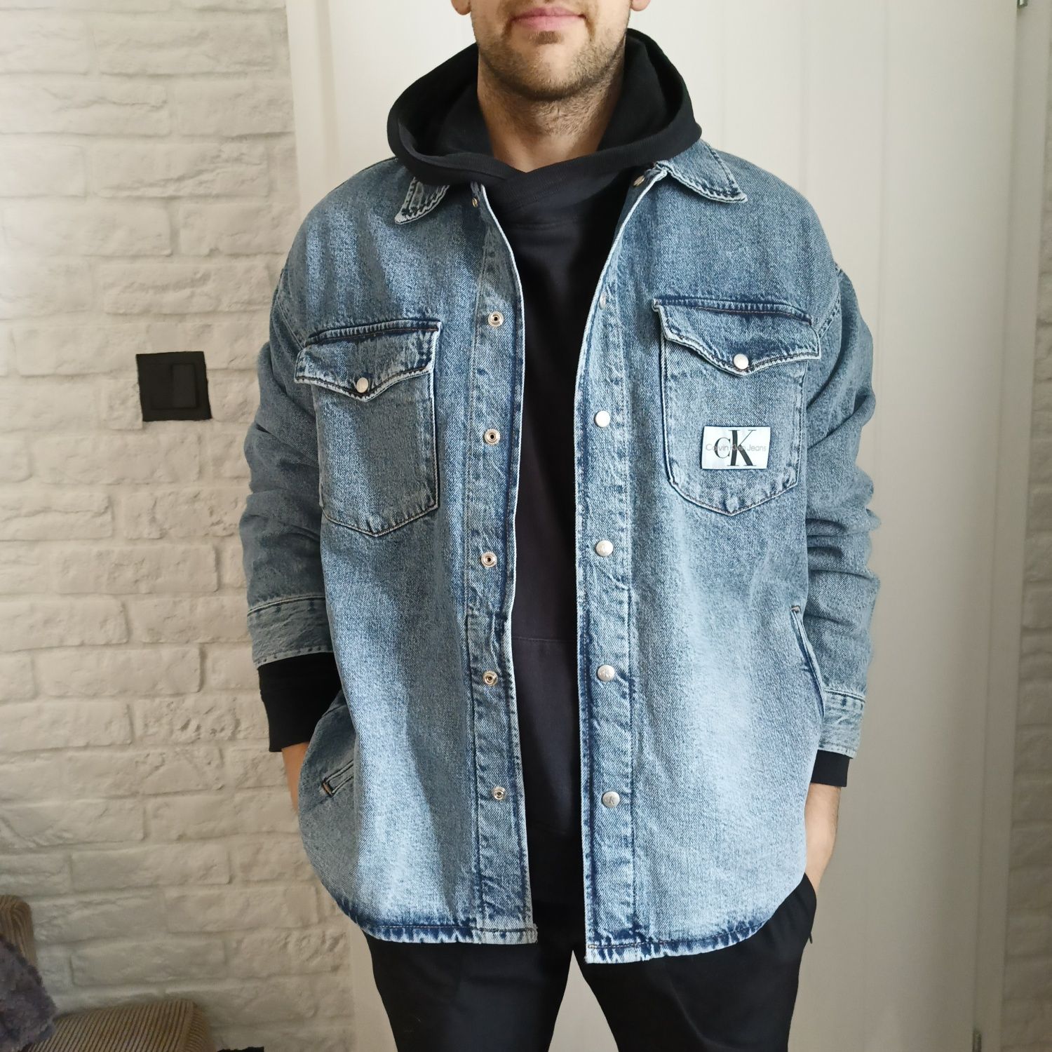 Katana kurtka dżinsowa Calvin Klein jeansowa L/XL oversize nowa