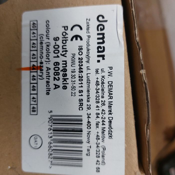 Buty ochronne Demar r.44 nowe