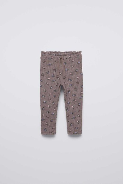 ZARA легинсы из ткани soft touch с цветочным принтом_Размер 3года,98см