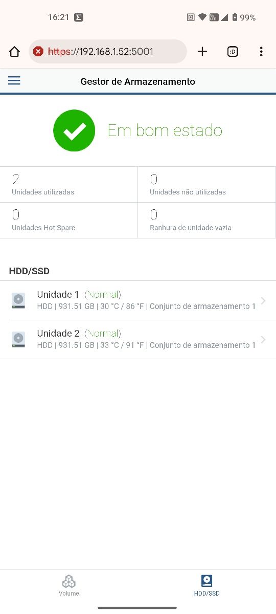 NAS Synology DS216se 2x1TB