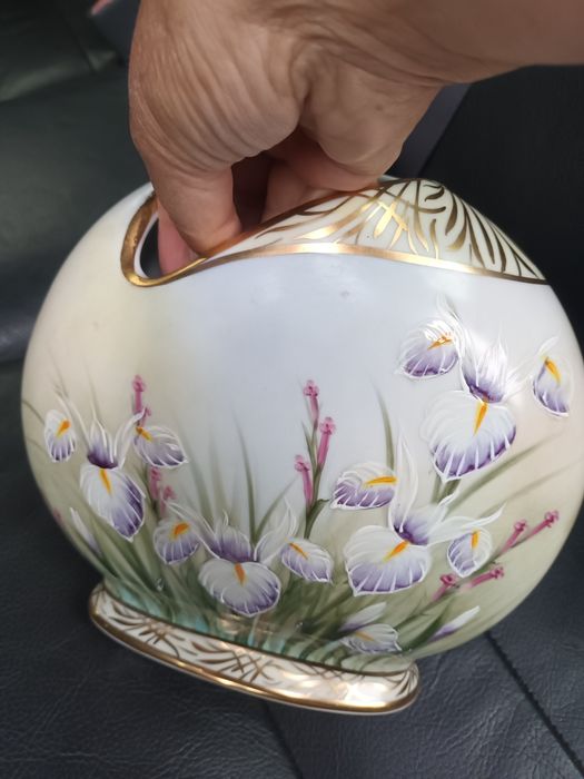 Fabulosa e rara jarra Limoges pintada à mão e assinada