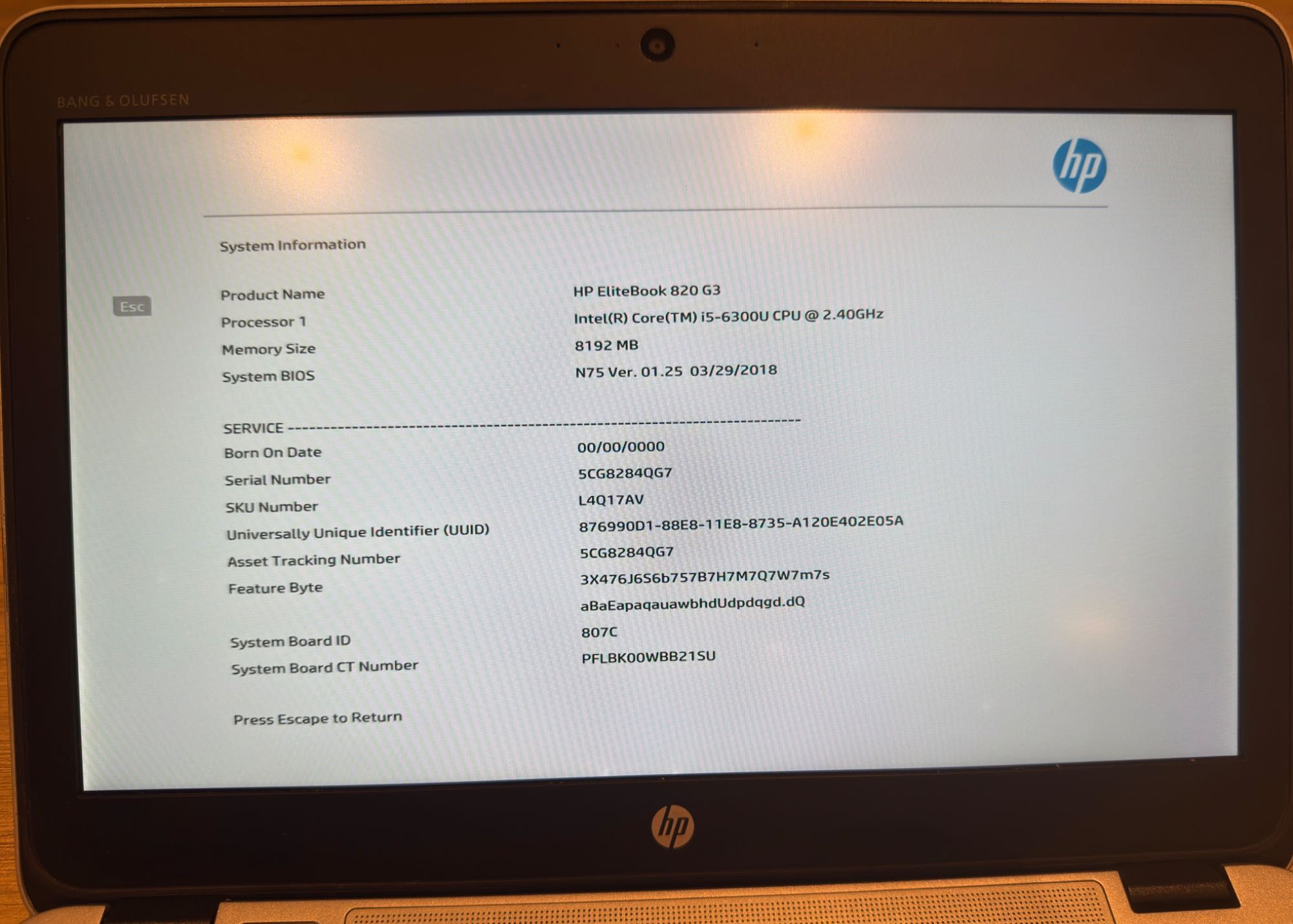 Laptop HP EliteBook 820 G3 i5-6300U, 8GB DDR4, wybrakowany