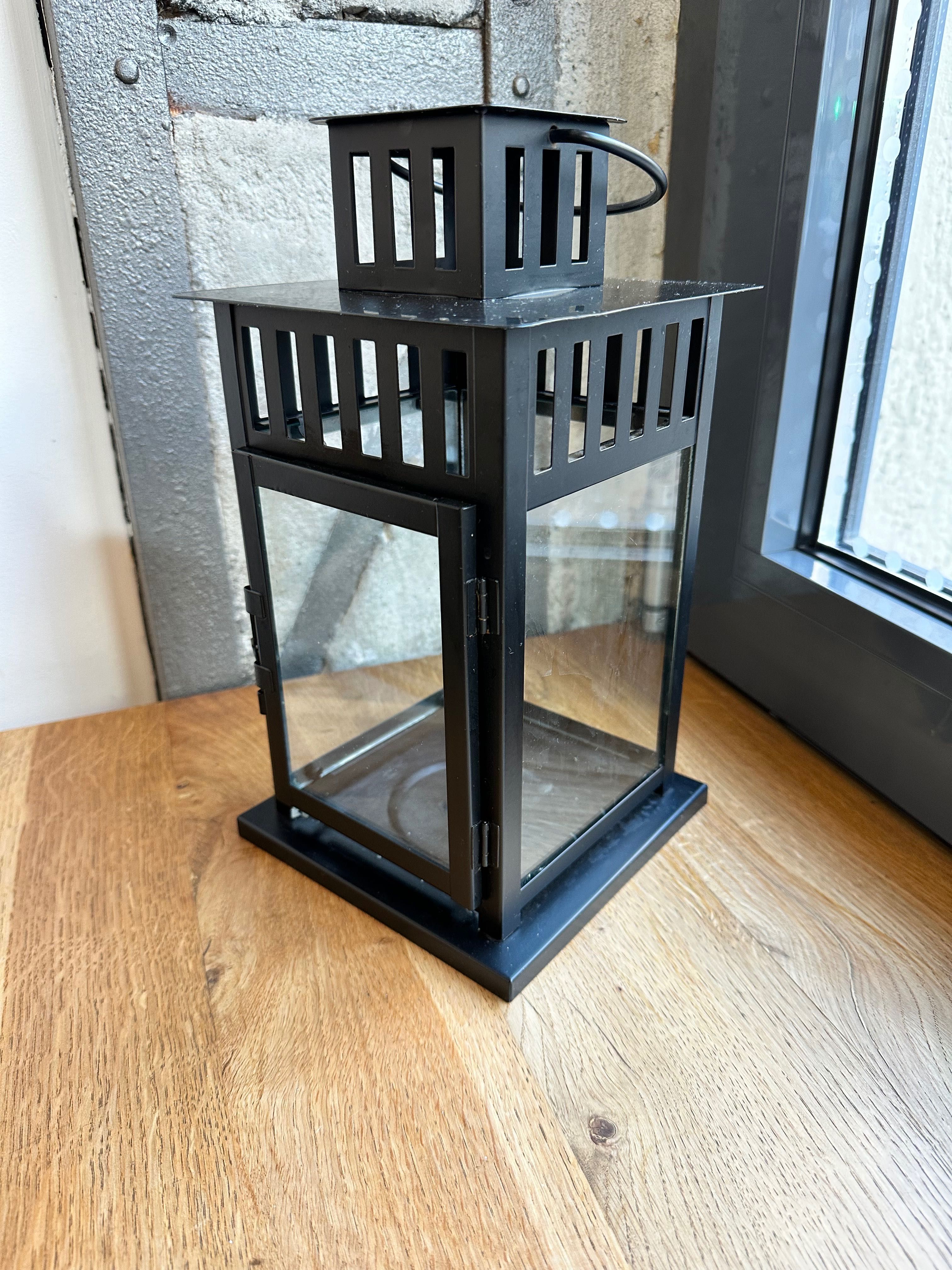Ikea BORRBY Lampion, do wewnątrz/na zewnątrz czarny, 28 cm