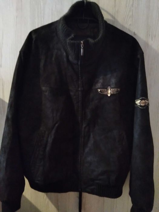 Мужская кож-замшевая куртка  флот вмс сша перл-гарбор