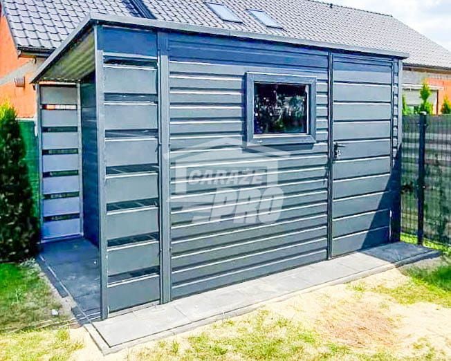 Schowek Domek Ogrodowy 2,5x2,5m + Wiata 0,5 Drzwi Okno Dach GP432