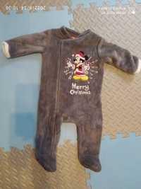 Bardzo ciepły pajac niemowlęcy piżama na zamek rozmiar 74 Myszka Mikki