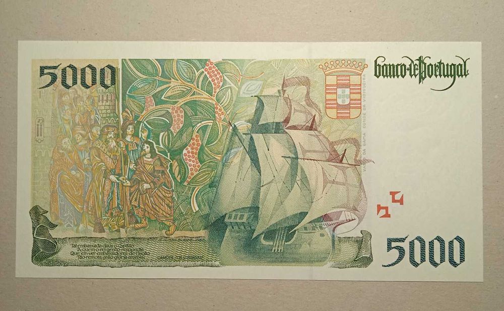 Nota 5 mil escudos 1995 Vasco da Gama NOVA - Envio Gratis