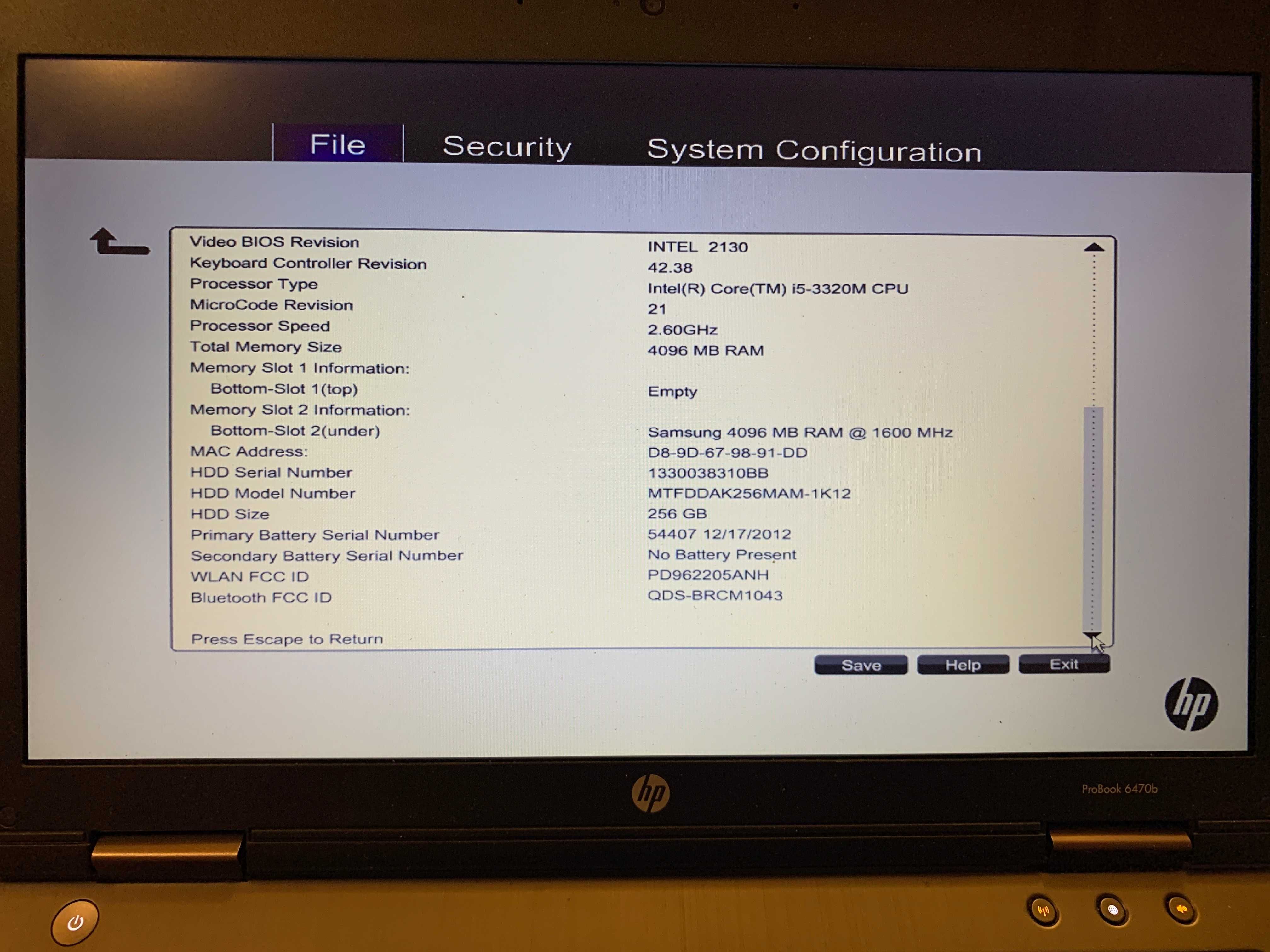 Laptop HP ProBook 6470b