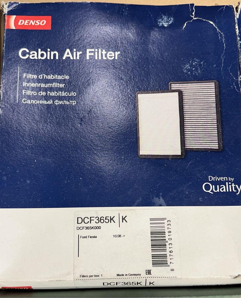 Filtr kabinowy węglowy DENSO -DCF365K