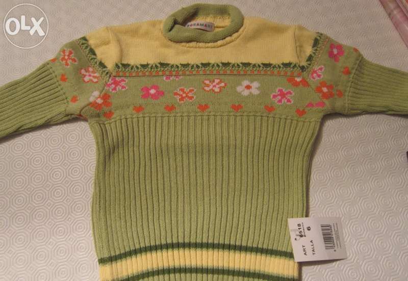 Camisola Menina Verde e Amarela Rosamari 6 Anos NOVA