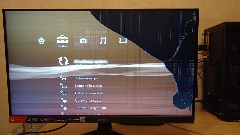 Monitor iiyama G2770QSU-B6 27 cali, stłuczona matryca