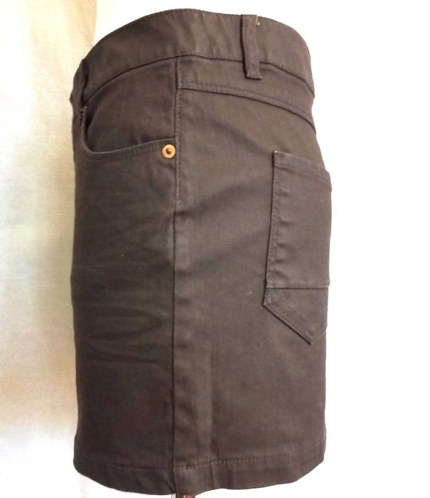 Spódnica brązowa MINI Jeans Woskowany r. 36 Lindex NOWA