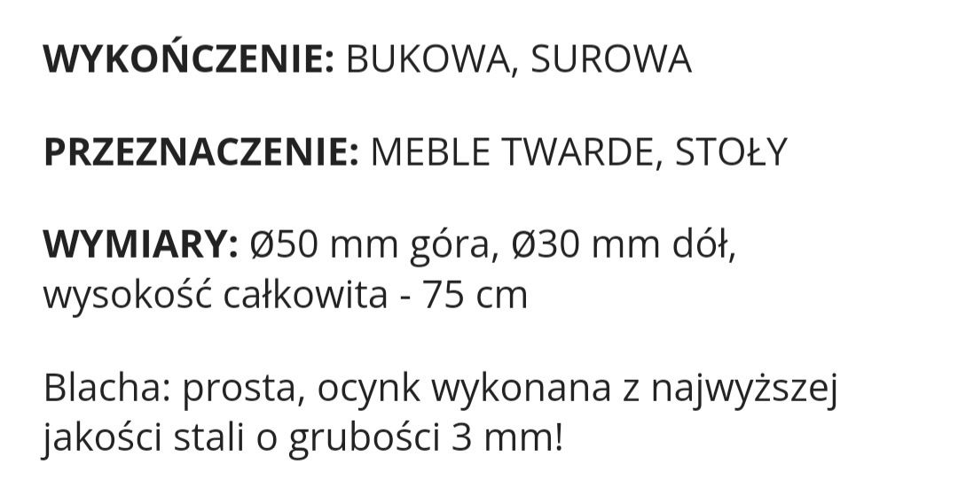 Nowe dwie nogi drewniane do mebli