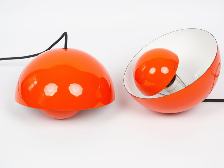 Para duńskich vintage lamp Flowerpot, Verner Panton Louis Poulsen 1968