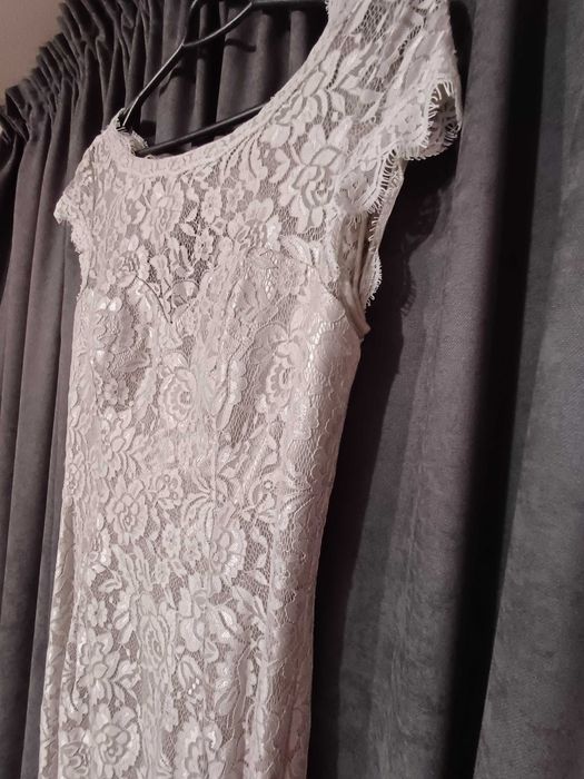 Сукня вечірня-сірий гіпюр