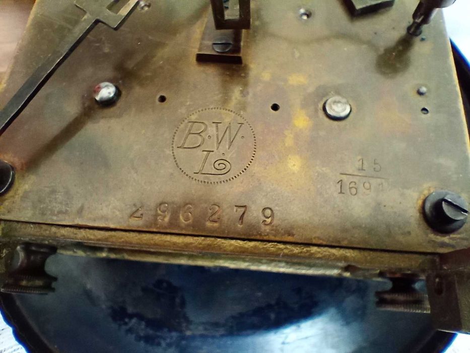 Stary zegar kominkowy BWL, Berger & Würker Leipzig