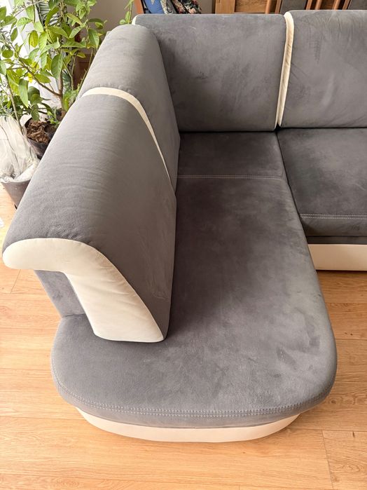 Kanapa narożnik rozkładany Agata Meble, szary