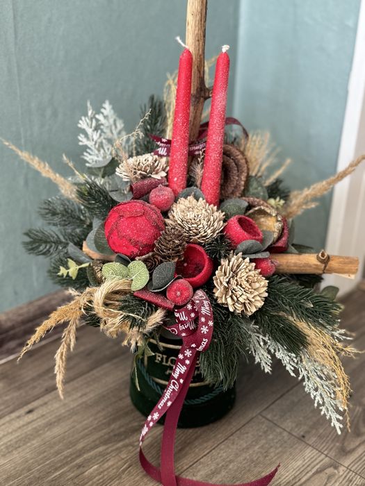 Flower box świąteczny zimowy