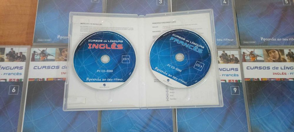 Curso de Línguas - Inglês / Francês  21 CD's + dicionário francês
