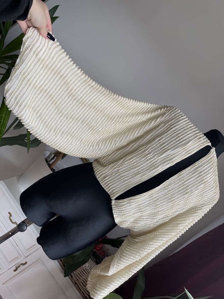 Cekinowa bluzka Top kimono 36 s 38 m asos luxe perły zdobiona