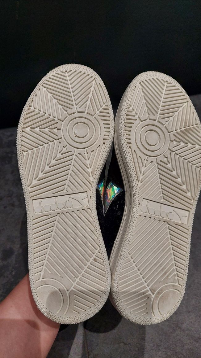Diadora heritage 36.5 ale 37 czarne z cekinami zamsz skóra sneakersy