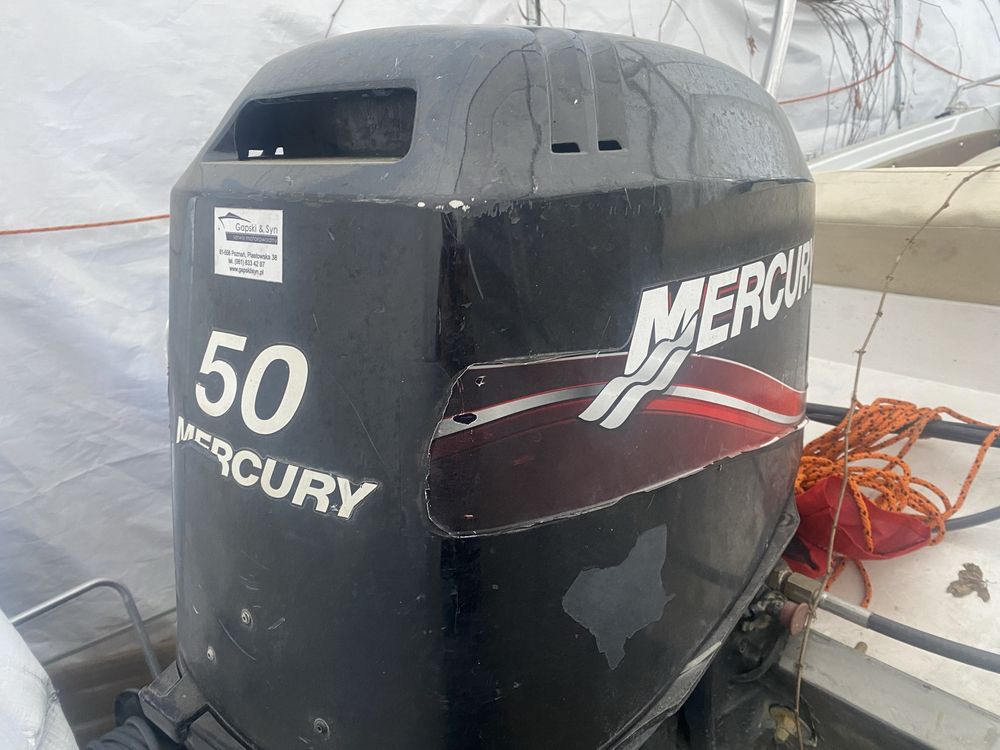 Łódka z silnikiem 50km Mercury do holowania narciarza!Eco Fiber