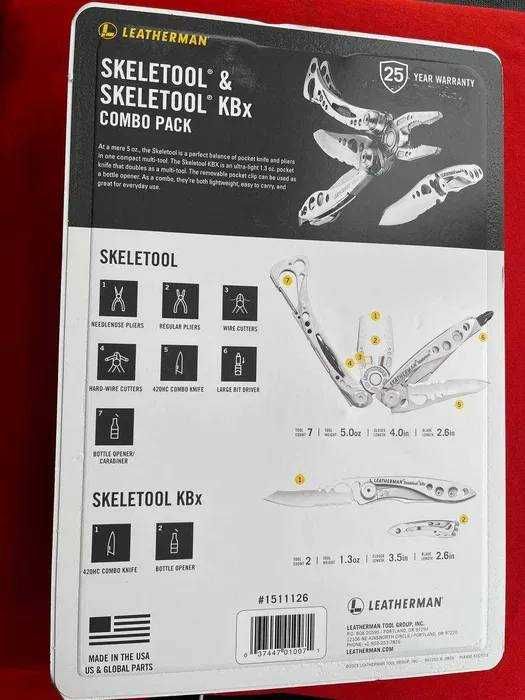 Мультитул Leatherman Skeletool c чехлом + Skeletool KBX (Новый)