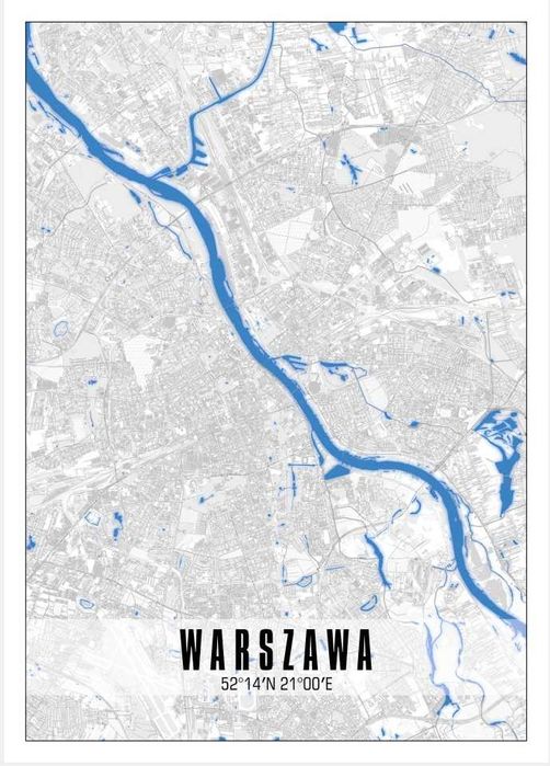 Mapy Plakaty - Warszawa Kraków Poznań Gdańsk Wrocław - Format B2
