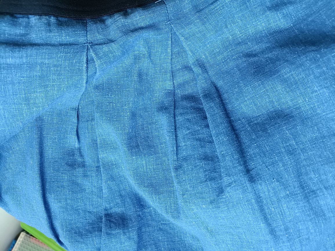 H&M r.42 spódnica ala jeans - bawełna plus len na gumie lekka zwiewna