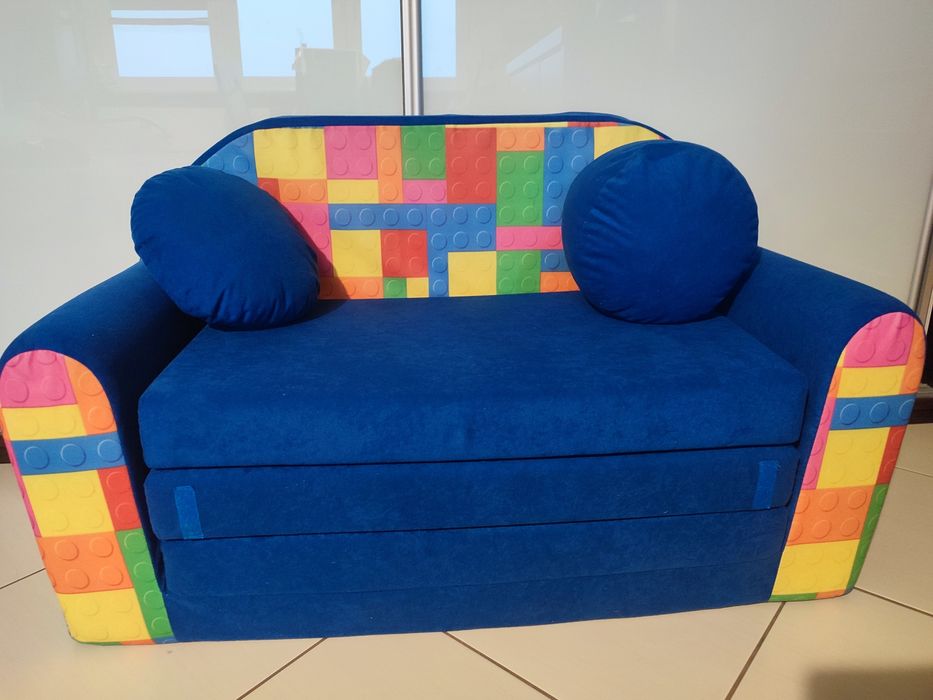 Mini Sofa Piankowa dla Dzieci - Kanapa Rozkładana + poduszki