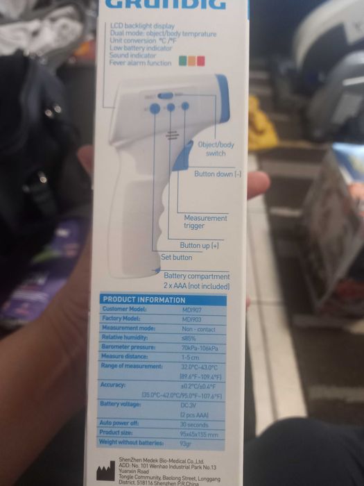 Termómetro grundig infravermelho