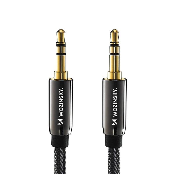 Wozinsky uniwersalny kabel mini jack 2x kabel AUX 2 m czarny