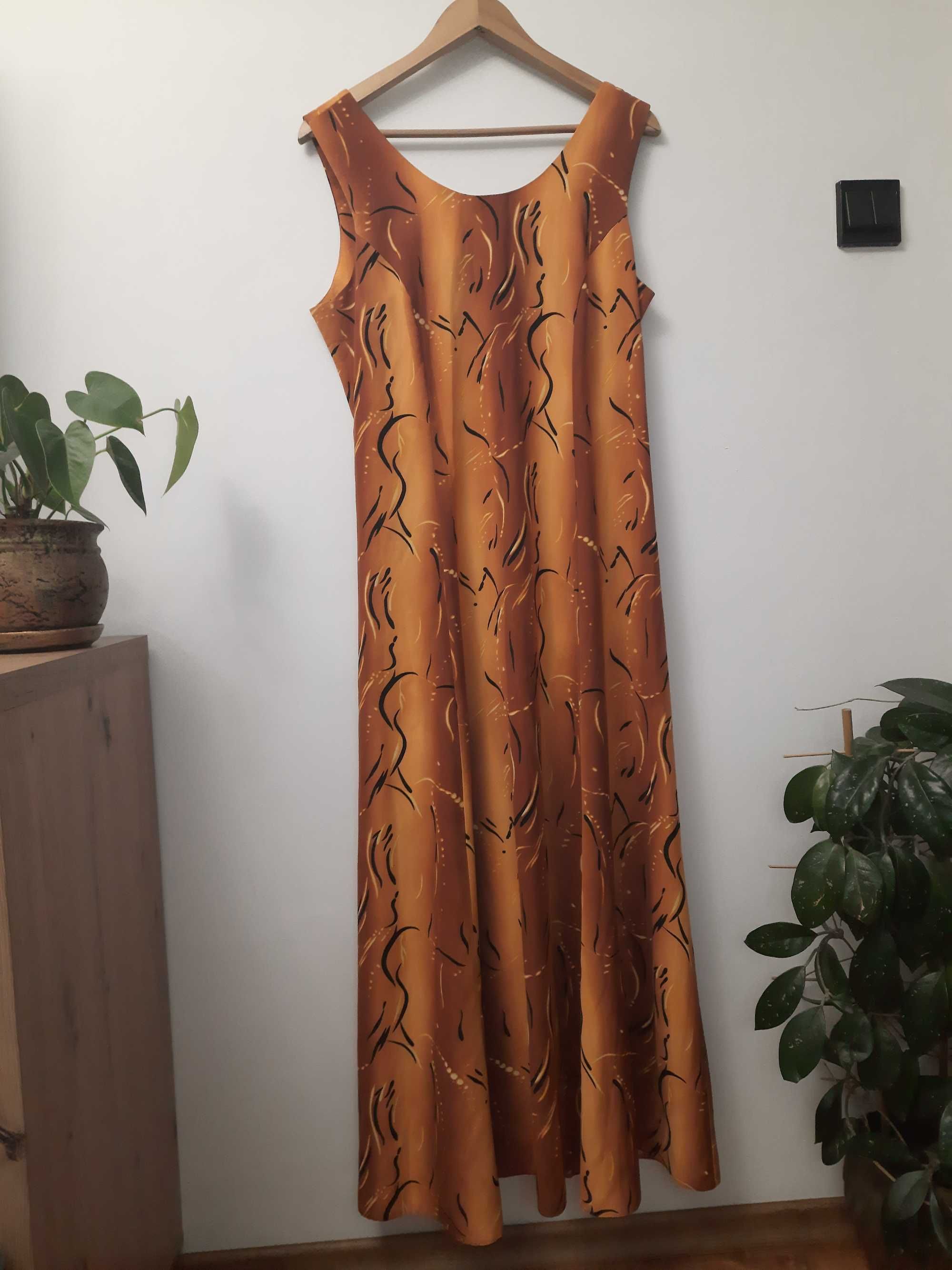 Sukienka maxi vintage długa rozmiar 42 XL