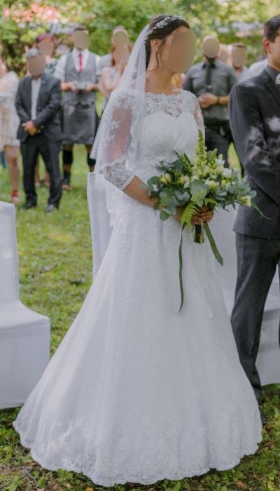 Romantyczna suknia ślubna z koronką