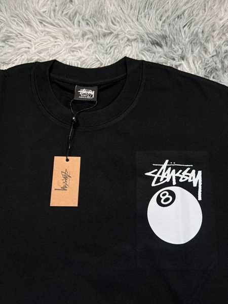 Koszulka Stussy z nadrukiem w kolorze czarnym, rozmiar 8 piłek L