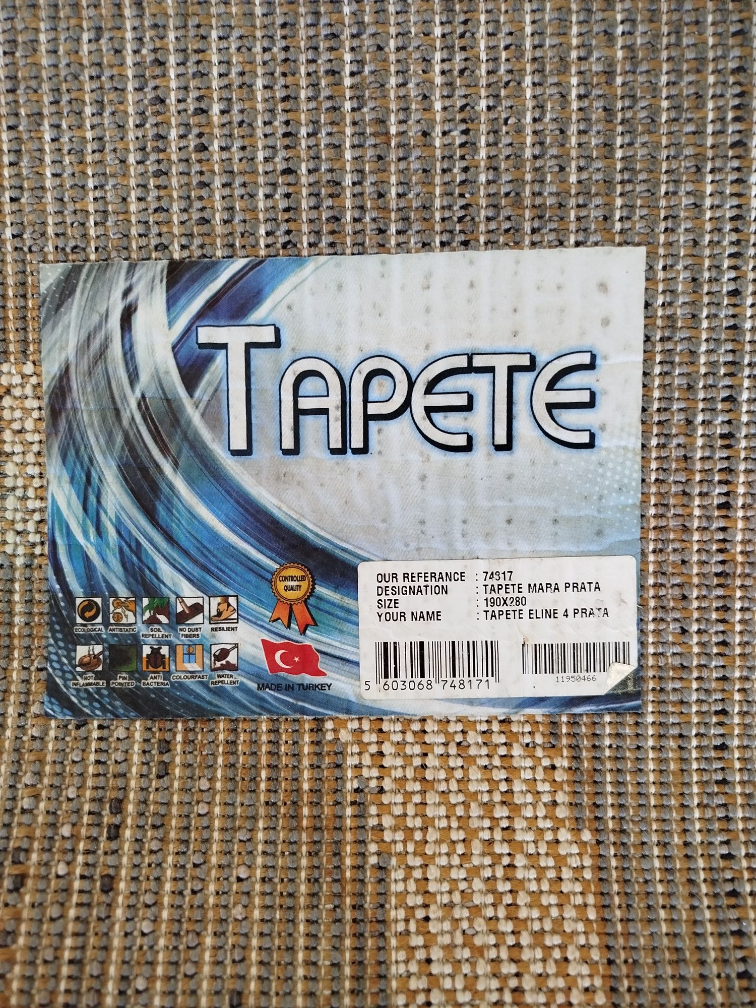 Carpete cinza 2.8x1.9