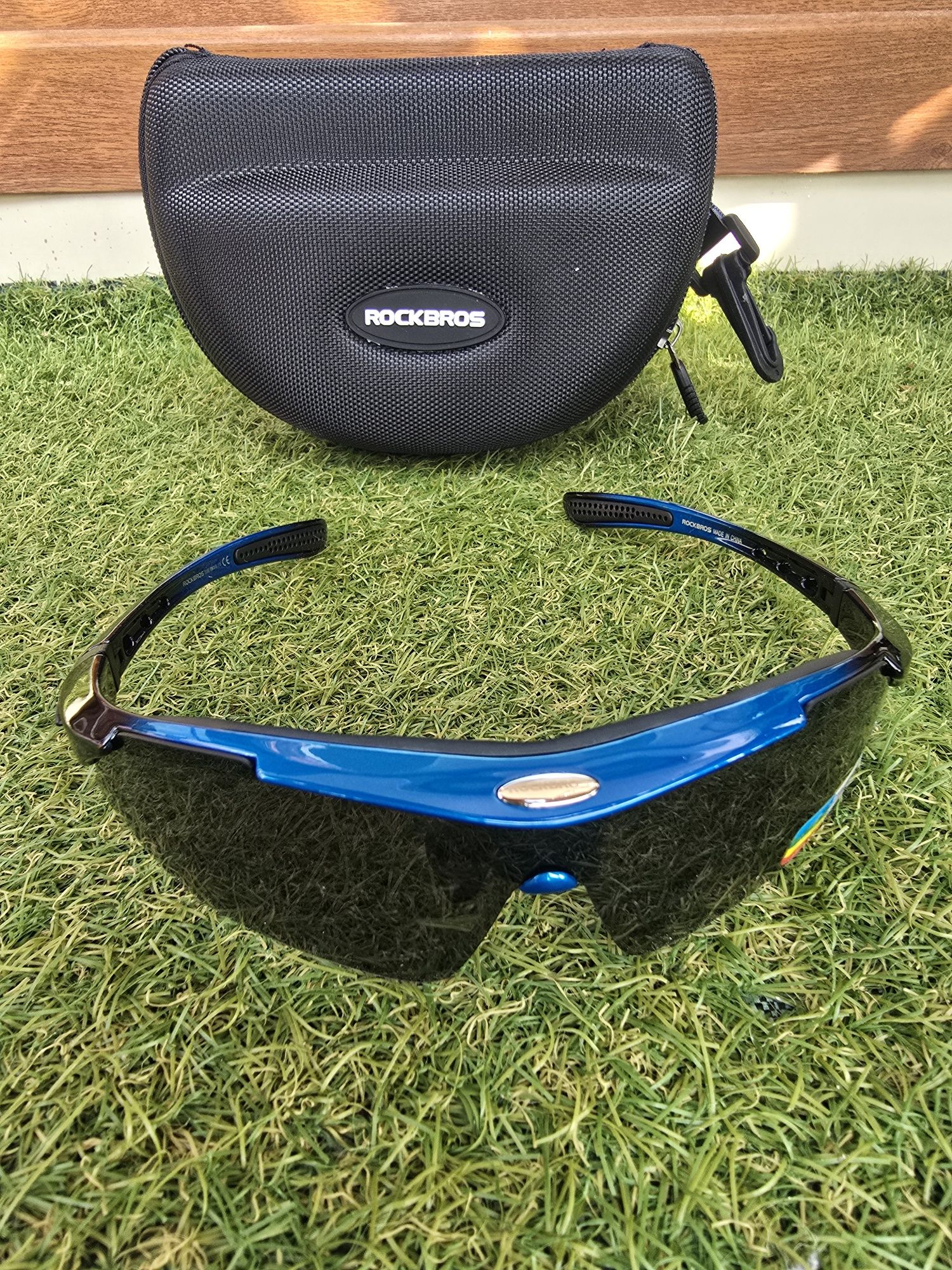 Okulary Rockbros fotochromowe polaryzacja + 5 soczewek rowerowe blue