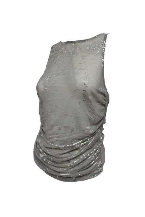 Y2k silver mesh top textured srebrny top