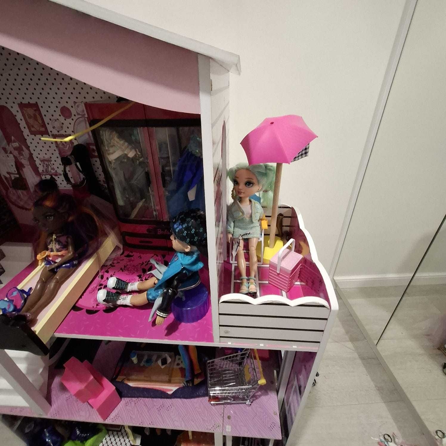 Drewniany domek dla lalek Barbie i innych
